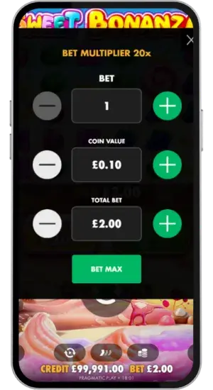 Bet Multiplier Settings Panel