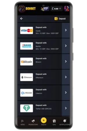 DonBet Deposit