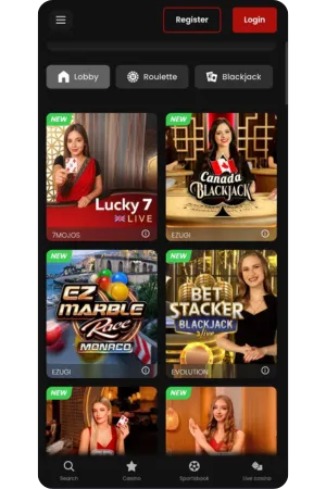 Chipstars live casino lobby