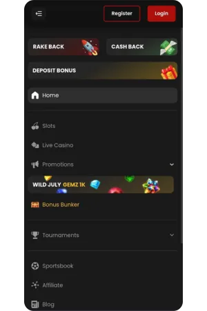 Chipstars navigation menu