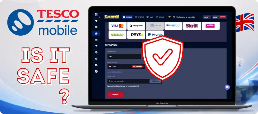 Safe Tesco Mobile casino deposits using Pay by Mobile payment methods
